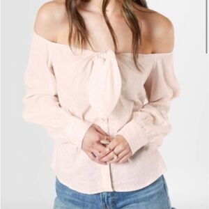 Free People Hello There Beautiful Off The Shoulder Blouse Top Size S